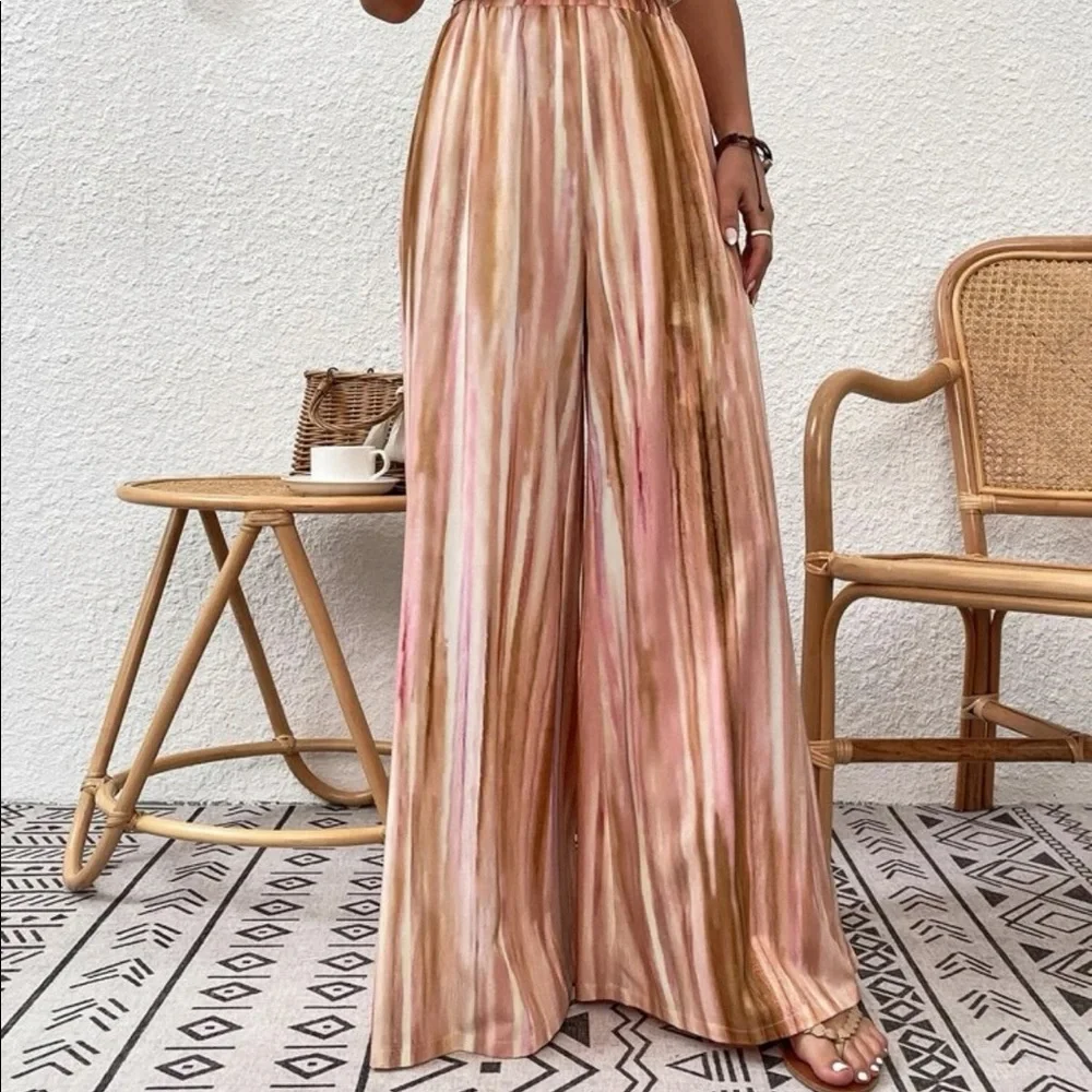 Boho Tie-dye crop top and wide leg pants - Picture 4 of 7